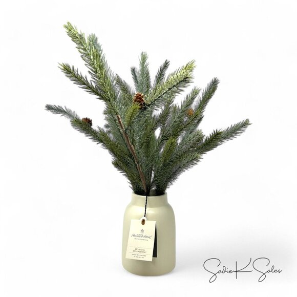 20" Faux Spruce & Pinecone Christmas Arrangement - Hearth & Hand Magnolia 2023 - Picture 5 of 6